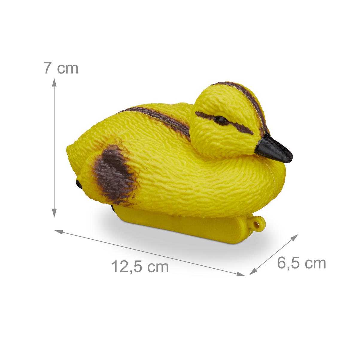 TEICHENTEN - Gelb, Kunststoff (6.5/7/12.5cm) - Relaxdays