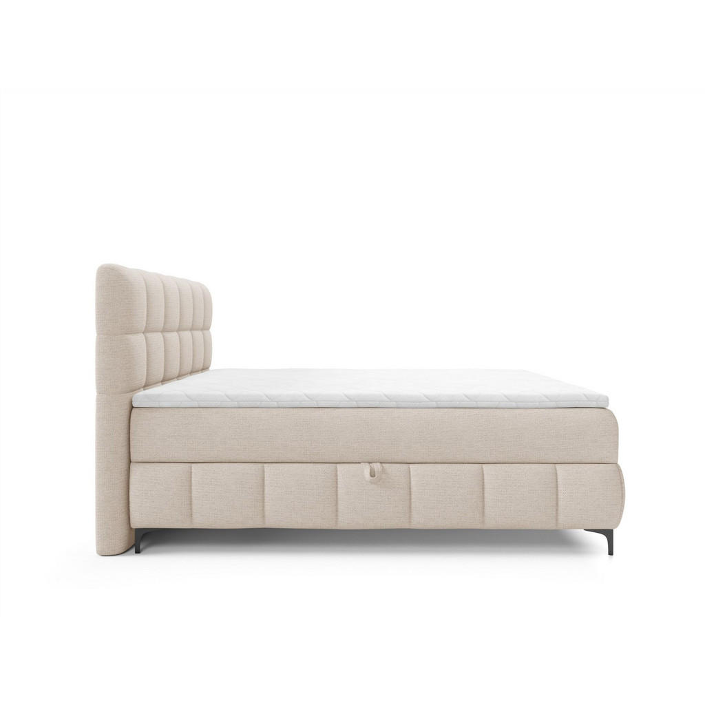 Thumbnail - Fun Möbel Boxbett, Creme, Textil, 120x200 cm, Schlafzimmer, Betten, Boxspringbetten