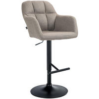 BARHOCKER Stoff taupe - Taupe/Schwarz, Textil (57/97/59cm) - CLP