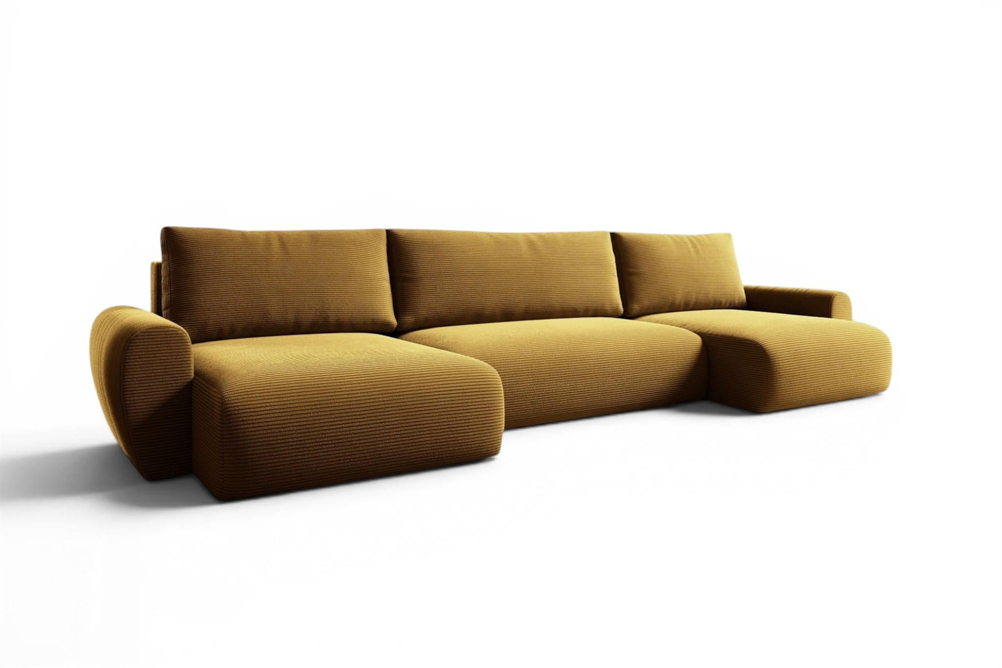 WOHNLANDSCHAFT Galan Mit Schlaffunktion - Gelb, Holzwerkstoff/Textil (397/70/153cm) - Fun Möbel