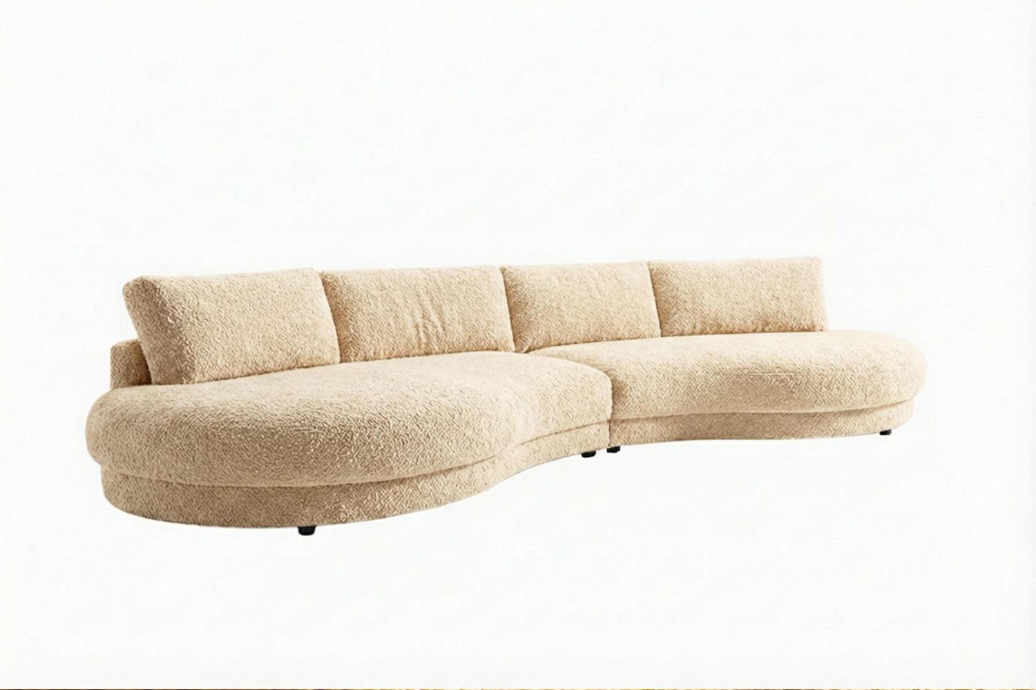 BIG SOFA PADANA Beige Flachgewebe - Beige/Schwarz, Kunststoff/Textil (410/86/166cm) - KAWOLA