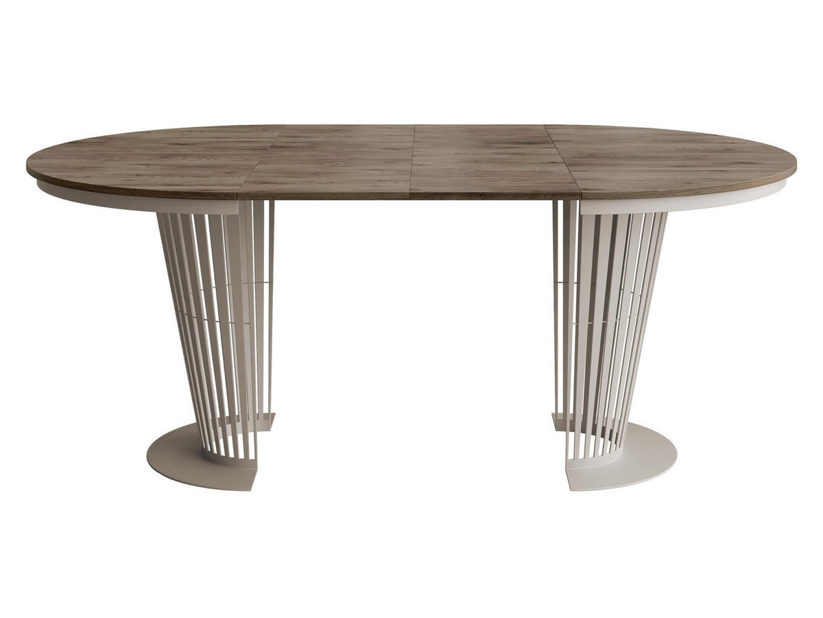 ESSTISCH Elantra Cashmere 100 - Kaschmir/Eichefarben, Holzwerkstoff/Metall (100/100/76cm) - MIRJAN24