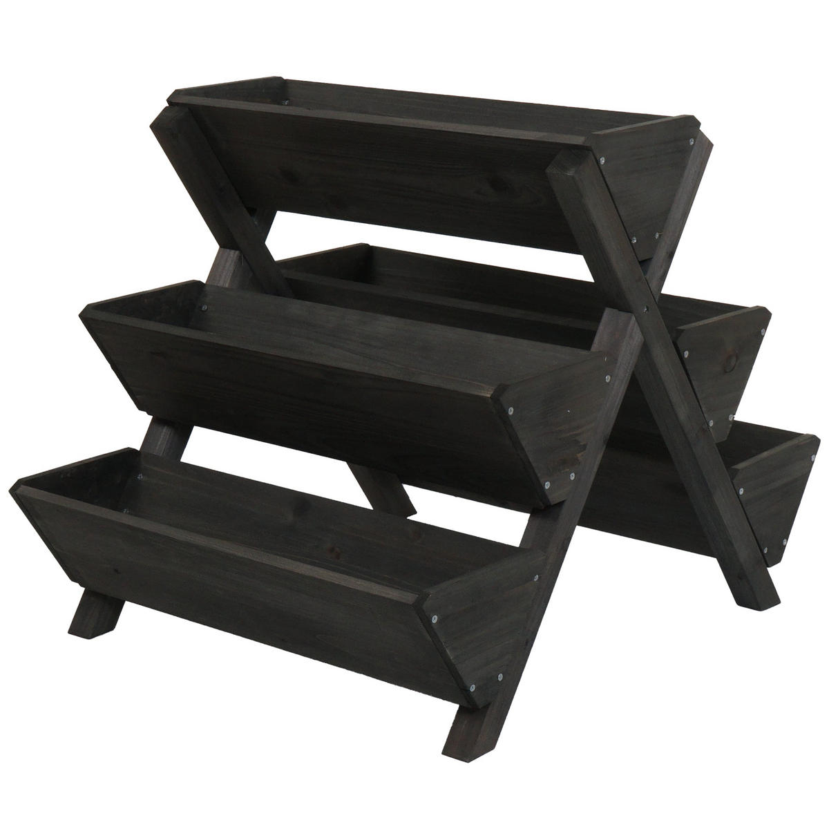 PFLANZTREPPE 56x56x70cm Anthrazit - Anthrazit, Holz (56/56/70cm) - PROREGAL