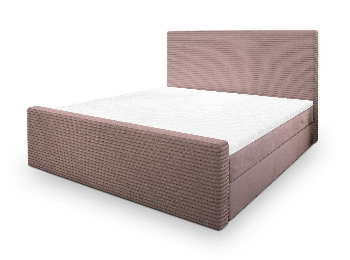 POSTEL BOXSPRING ALORIA 160x200 cm, s matrací a úložným prostorem, starorůžová - starorůžová, kompozitní dřevo/textil (160/200cm) - MASSENO