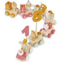 GEBURTSTAGSZUG Holz Scandi-Chic Berry 0- - Multicolor, Holz (5/48cm) - Bieco Spielwaren