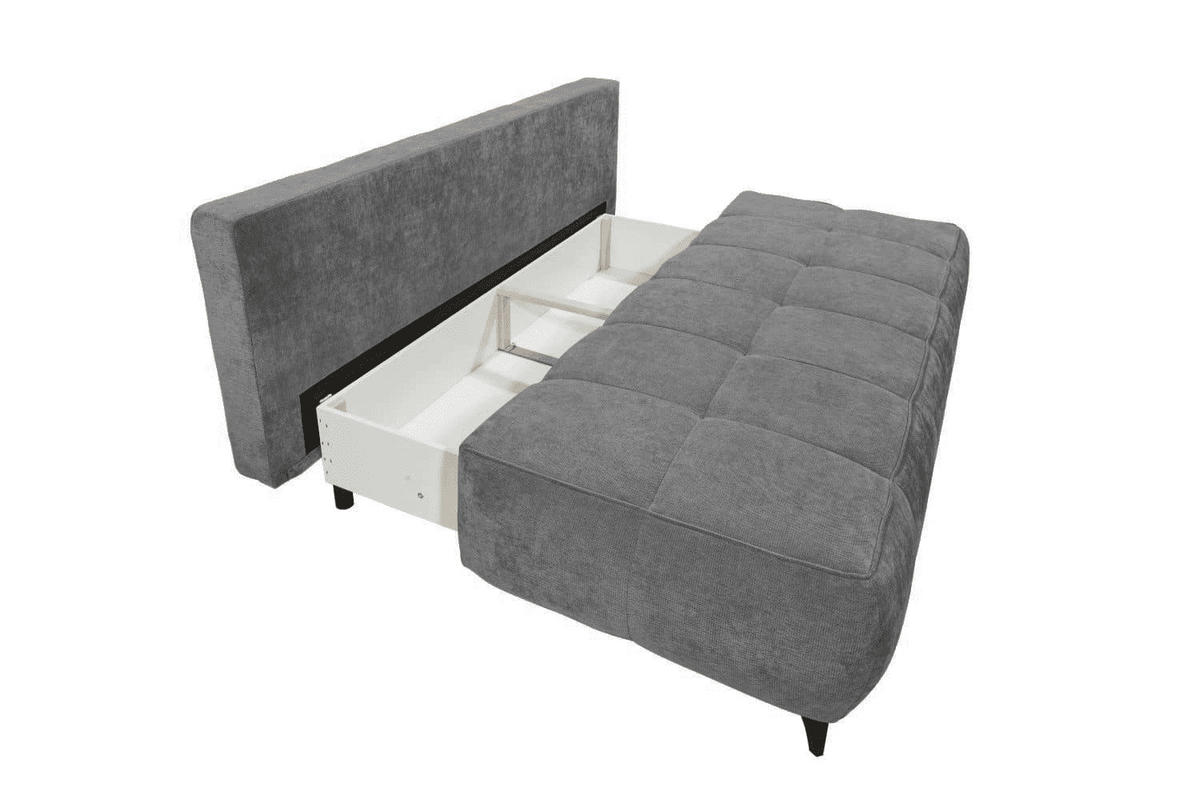 SCHLAFSOFA mit Bettkasten und Schlaffunktion - Schwarz/Grau, Kunststoff/Textil (215/96/106cm) - ed exciting design