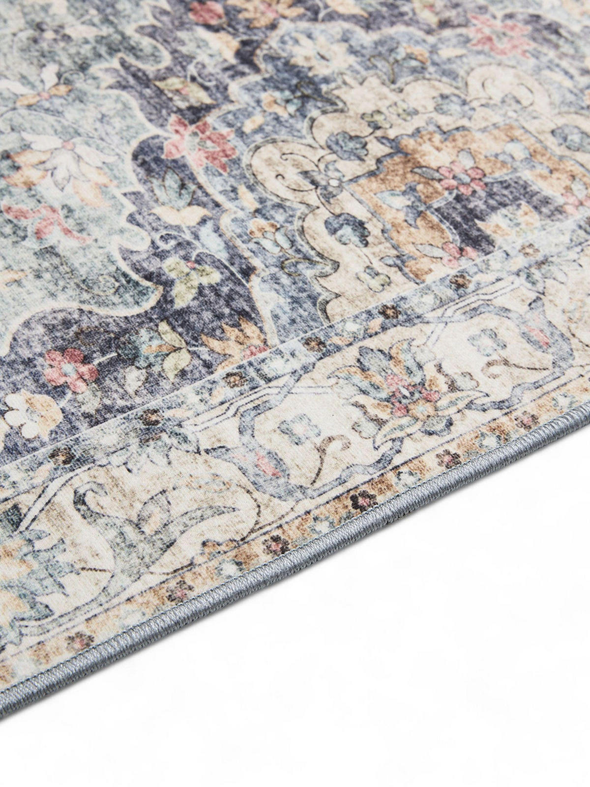 VINTAGE-LÄUFER George waschbar 80x240 cm - Blau, Kunststoff (80/240cm) - benuta