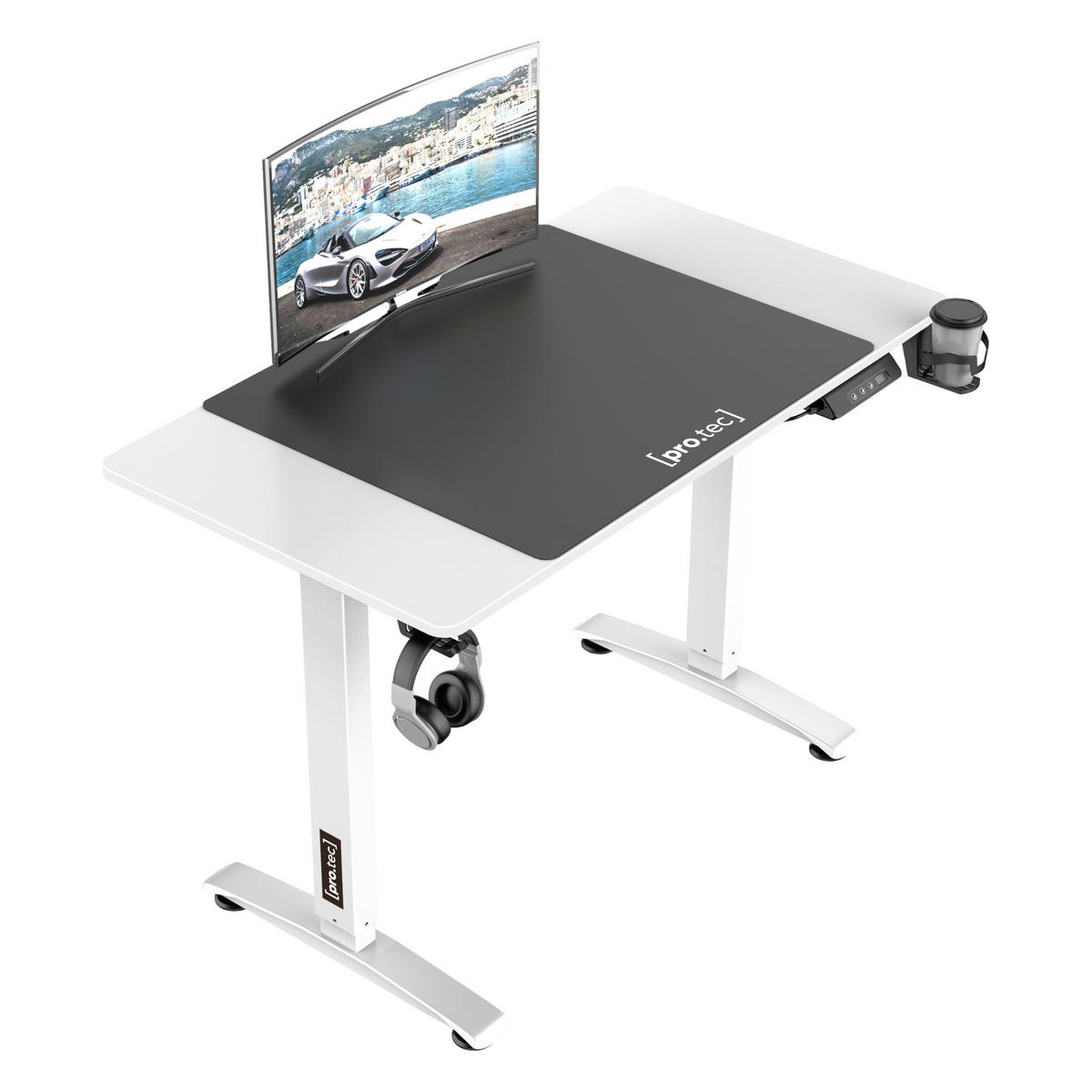 COMPUTERTISCH Visalia - Weiß, Holzwerkstoff/Metall (60/110/118cm) - pro.tec