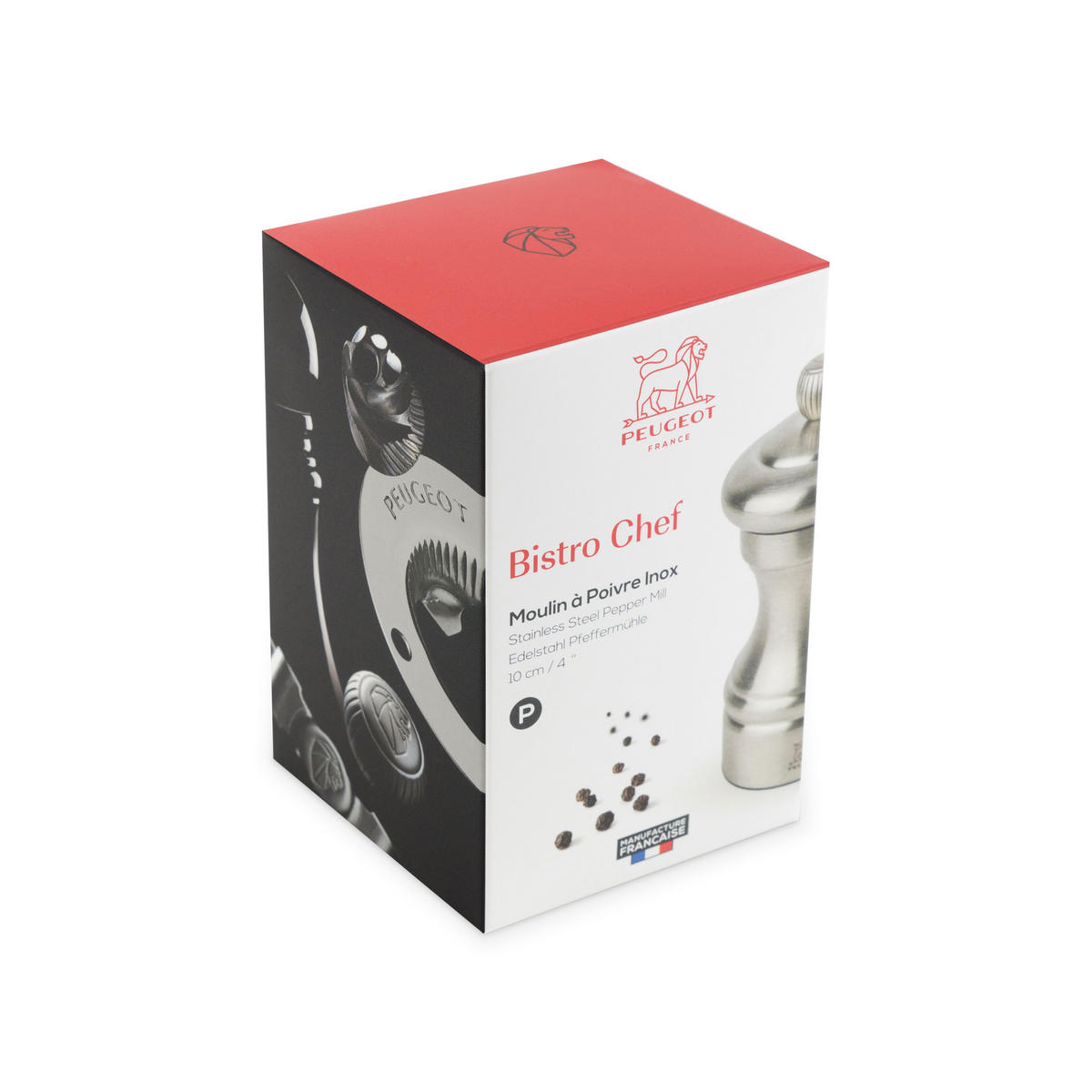 PFEFFERMÜHLE Bistro Chef 10cm Edelstahl Stahlmahlwerk - Grau, Metall (5/10/5cm) - PEUGEOT