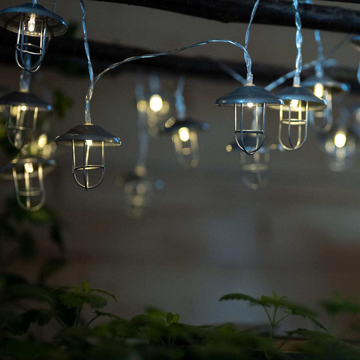 LED AUSSENLEUCHTE Solar Lichterkette Silber - Silberfarben, Metall (200/6/6cm)