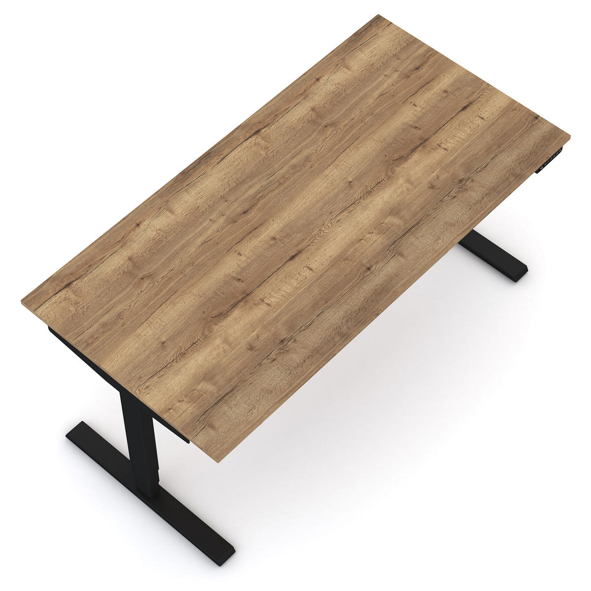 SCHREIBTISCH Elektrisch höhenverstellbarer Schreibtisch Y-Line Eiche Tabak Schwarz 180/80/62-127cm - Eiche Wotan/Schwarz, Holzwerkstoff/Metall (80/180/127cm) - ASSMANN