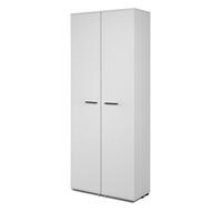 SCHUHSCHRANK weiß 74 cm, Garderobenschrank 15 Fächer, bis 30 Paar Schuhe - Schwarz/Weiß, Holzwerkstoff/Kunststoff (70/181.5/34cm) - Furn.Design