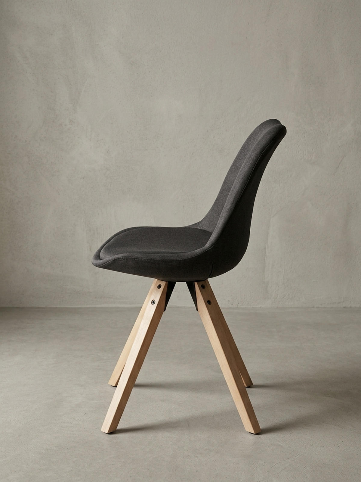 ESSZIMMERSTUHL 2er Set Stoffbezug mit Holzgestell Skandinavisch gepolstert, Anthrazit 49x52x87 cm - Anthrazit/Beige, Holz/Textil (49/87/52cm) - KADIMA DESIGN