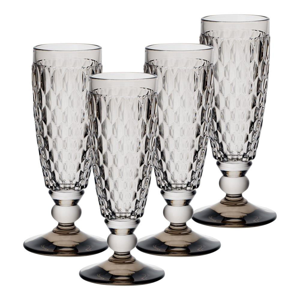 SEKTGLÄSER Boston Coloured Smoke 145 ml 4er Set - Grau, Glas (0.145L) - Villeroy & Boch