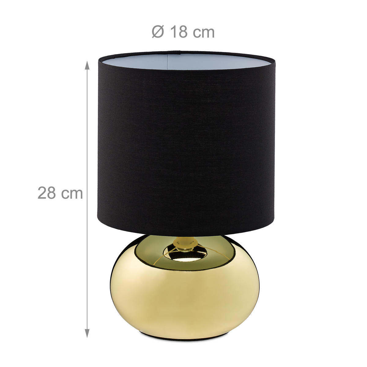 TISCHLAMPE - Multicolor, Kunststoff/Textil (18/18/28cm) - Relaxdays