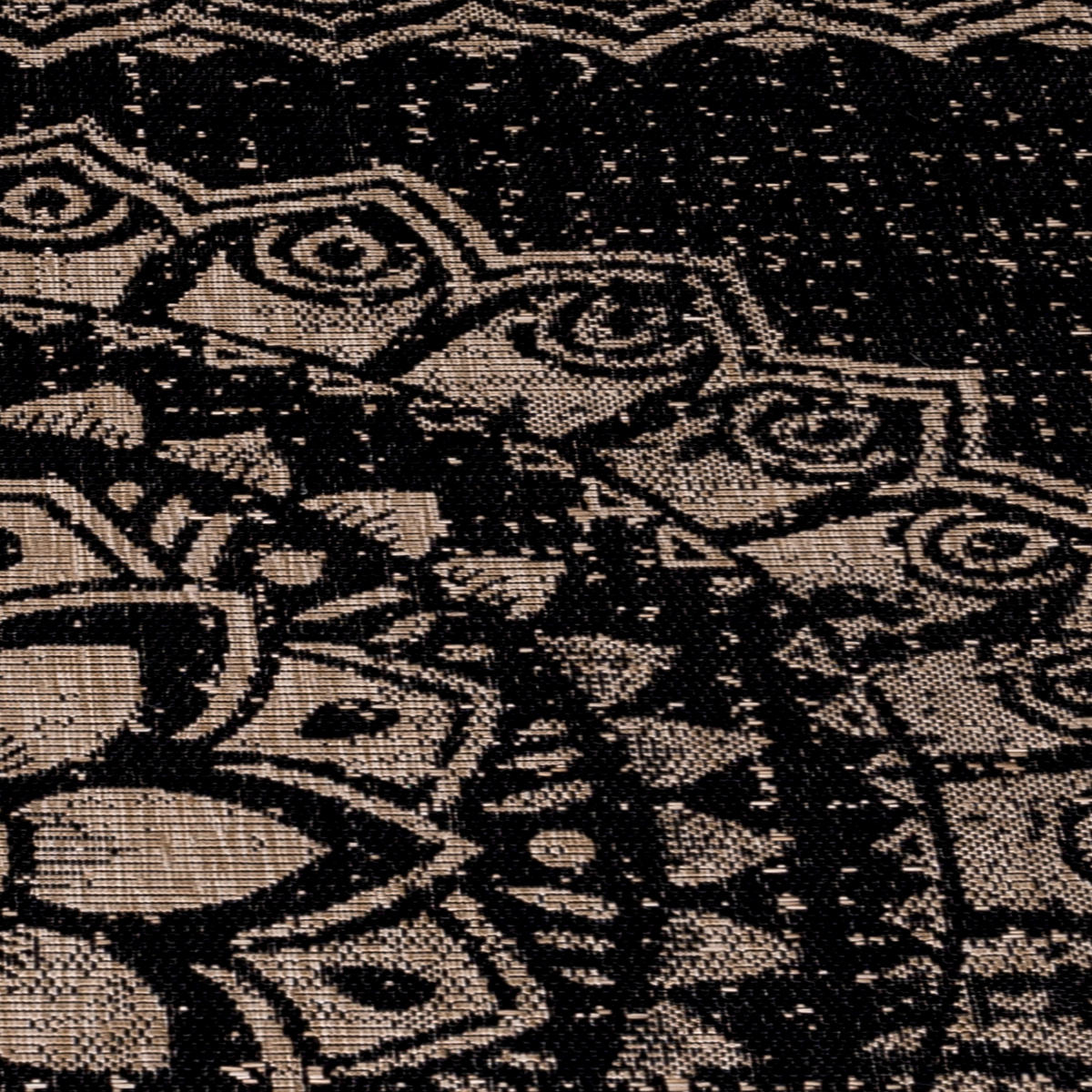 TEPPICH Outdoor Flachgewebe Used-Look Polypropylen Küche Schwarz Rechteckig 120x170 - Schwarz, Textil (120/170cm) - KADIMA DESIGN