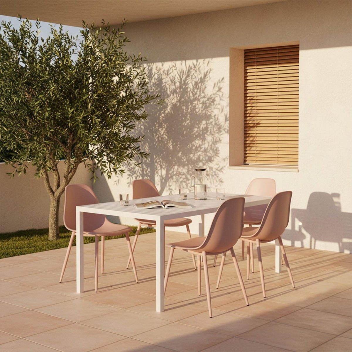 STUHL FÜR DRAUSSEN Nina Rosa 45 cm x 80 cm - Pink, Kunststoff (45/80/53cm) - Klast Home