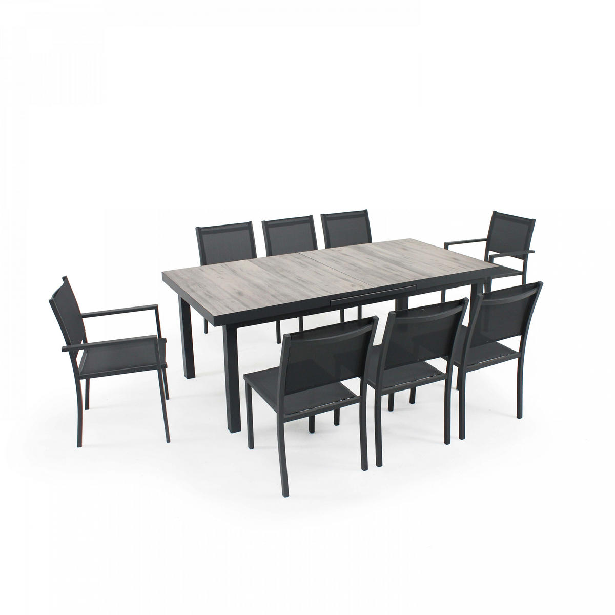 GARTENTISCH ., Grau - Grau, Metall (260/100/75cm) - Oviala