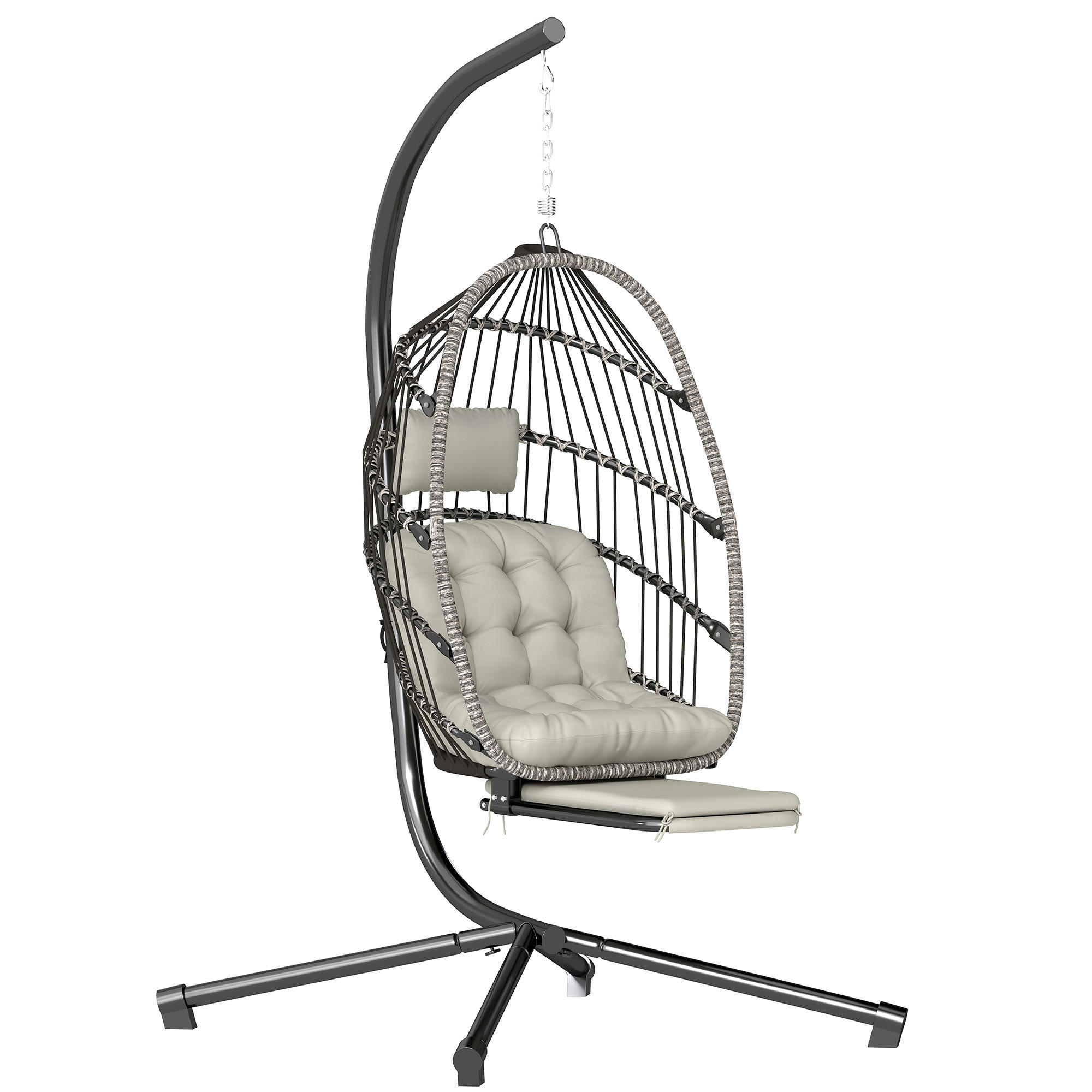HÄNGESESSEL DE-15327 Hellgrau - Hellgrau, Metall (100/200/117cm) - ComfortXL
