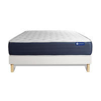 BETT Actimemo sleep Memory-Schaum 180 x 220 cm h1 - Kit Bettgestell Weiß - Beige/Weiß, Karton/Holz (180/220cm) - ACTISOM