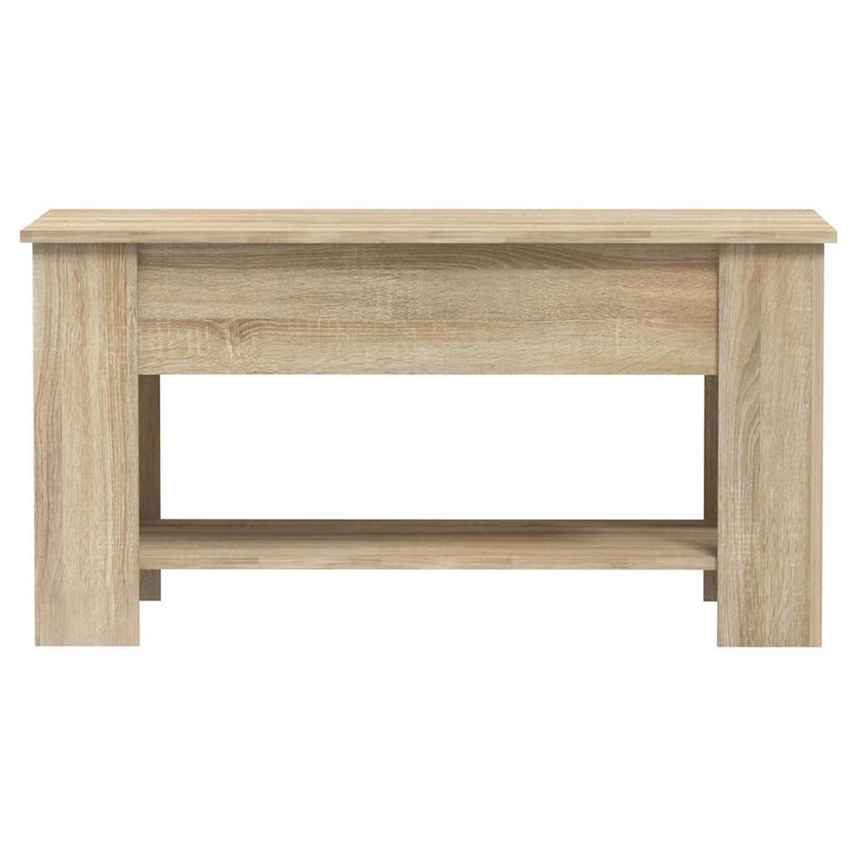 COUCHTISCH 101/49/52 cm aus Holzwerkstoff Sonoma-Eiche mit Höhenverstellbarer Tischplatte - Sonoma Eiche, Holz (49/101/52cm) - vidaXL