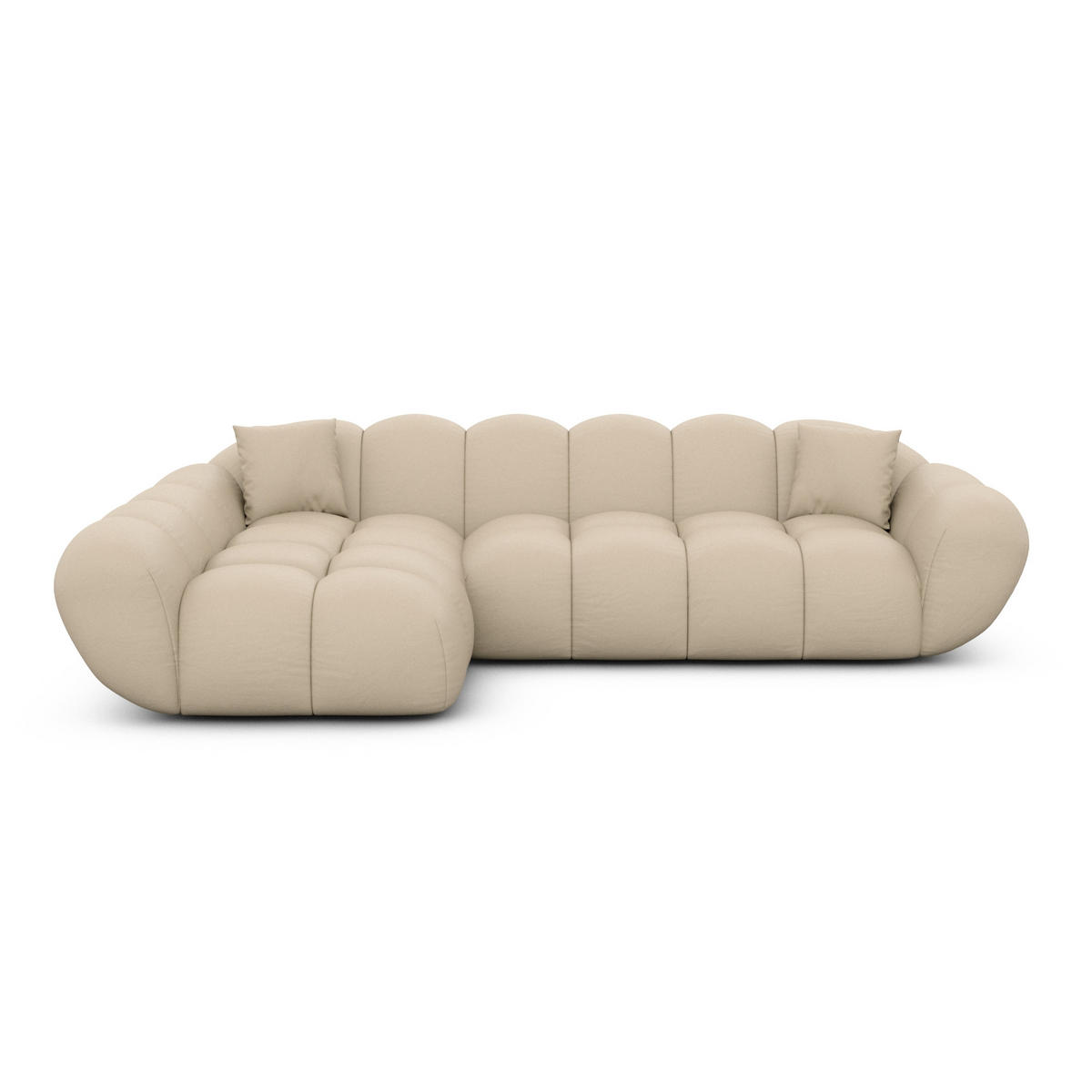 ECKSOFA Liva Beige Kunstleder L-Form Links - Beige, Kunststoff (265/160cm) - VAROYAL