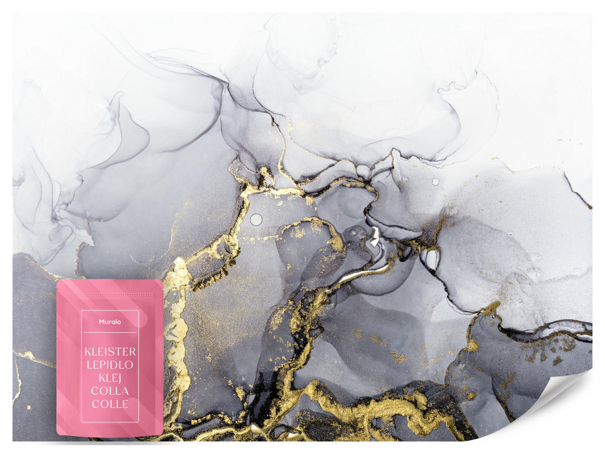 FOTOTAPETE Moderne Abstraktion Marmor Muster 500x350 - Gelb/Weiß, Papier (500/350cm) - Muralo