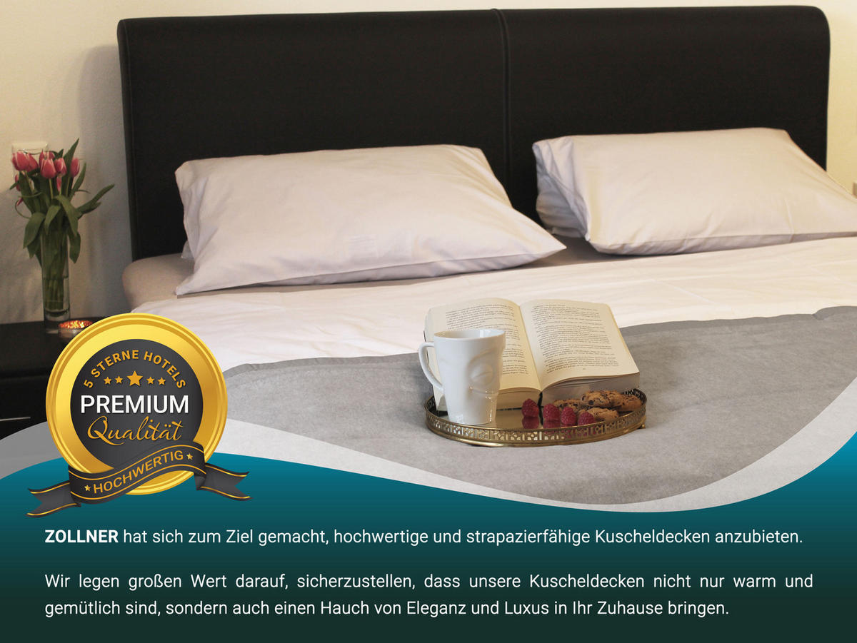 KUSCHELDECKE, 150x200 cm, 60% Baumwolle, 40% Polyacryl, Grau - Hellgrau, Naturmaterialien (150/200cm) - Zollner