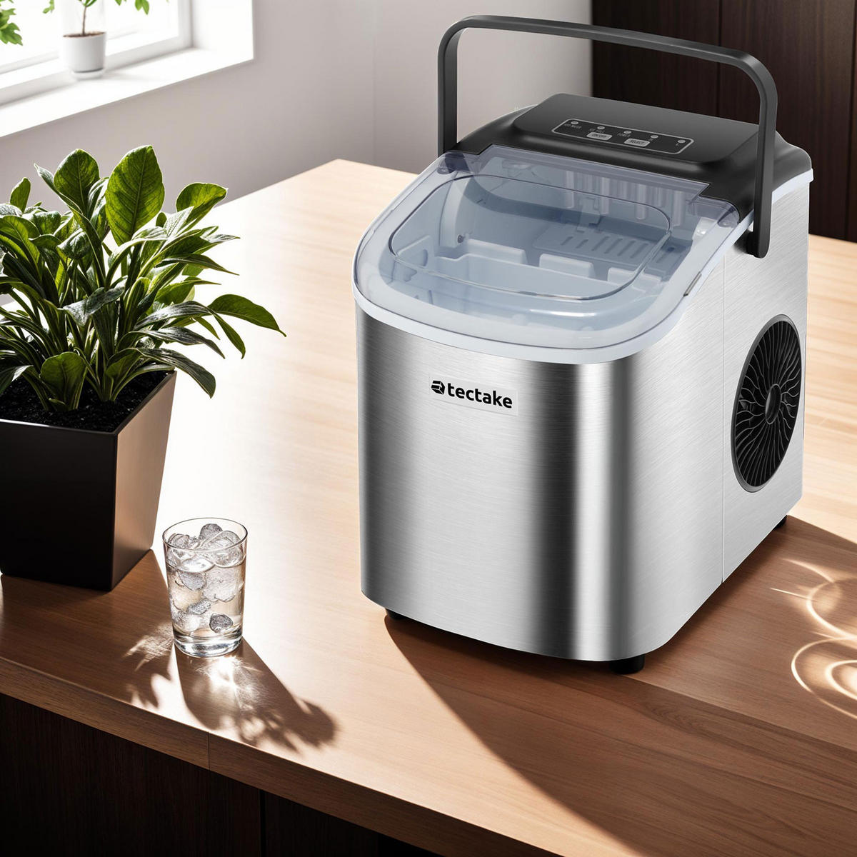 EISWÜRFELMASCHINE Arctic, inklusive Eiskorb und Eisschaufel, silber - Silberfarben, Metall (24/29/30cm) - tectake