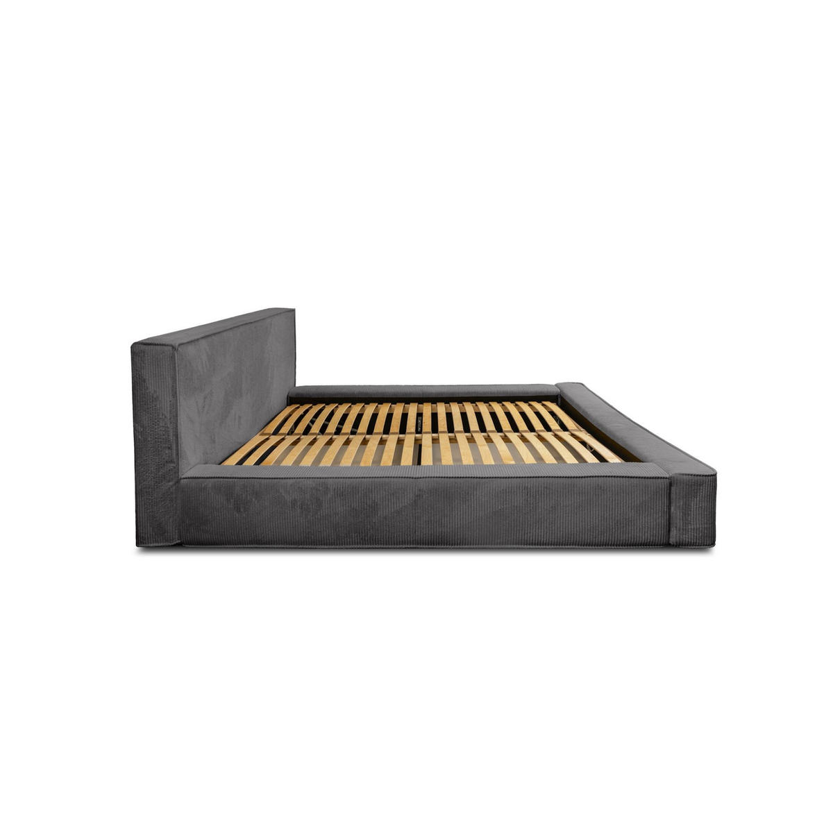 POLSTERBETT Modesto Stoff Lincoln - Anthrazit, Holzwerkstoff/Textil (180/200cm) - Fun Möbel