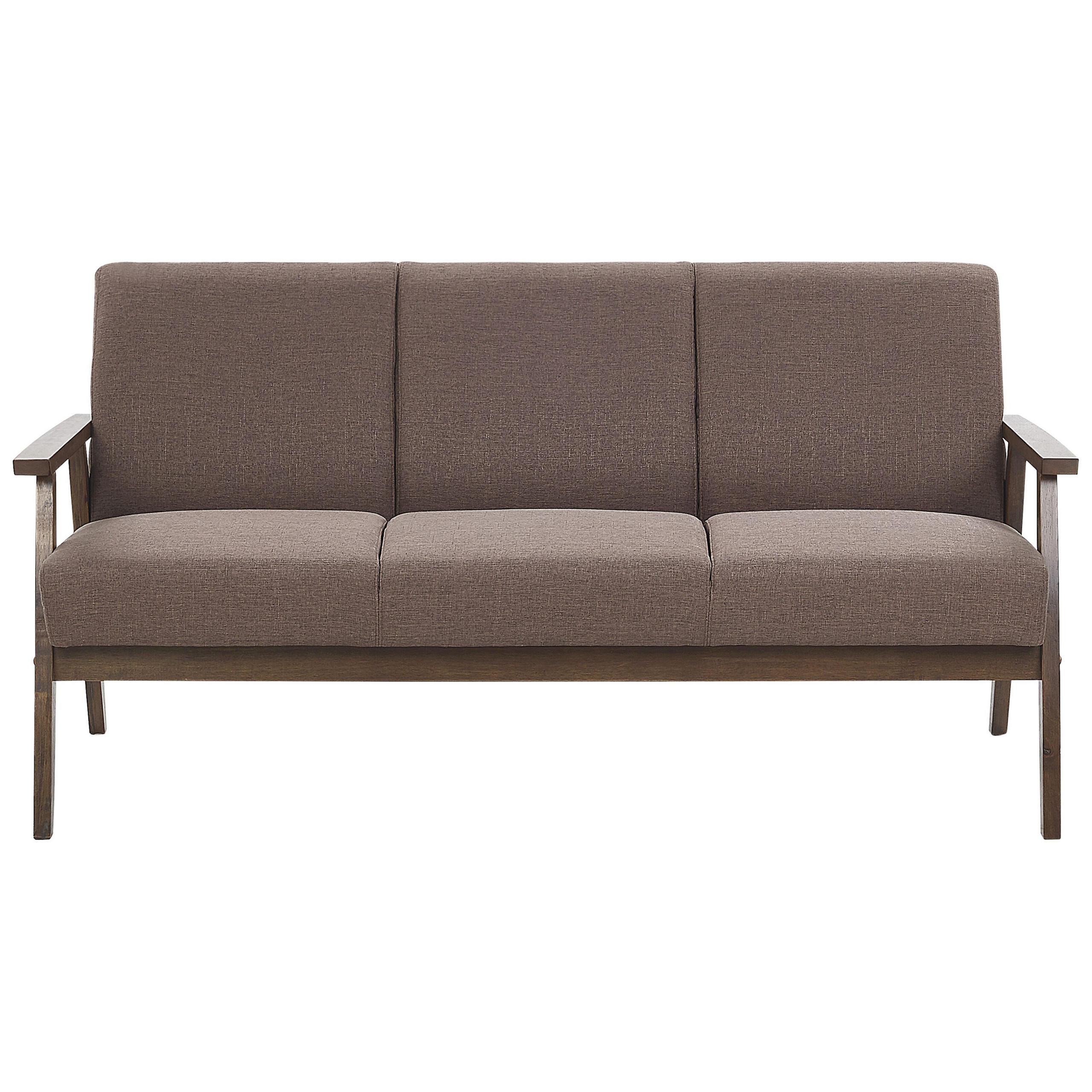 3-SITZER-SOFA Polsterbezug Braun Asnes - Braun, Textil (158/80/80cm) - Beliani