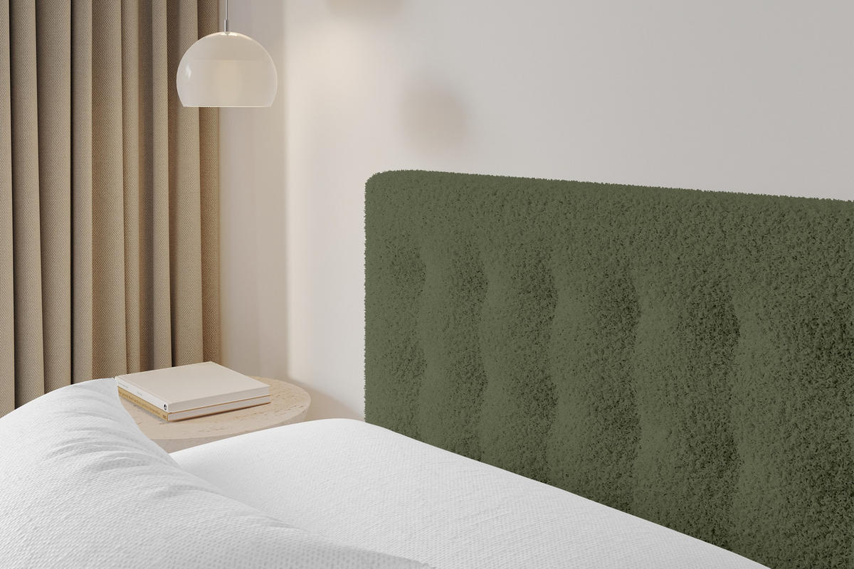 POLSTERBETT mit Bettkasten und Lattenrost, Boxbett ohne Matratze - PARI 180x200 Grün - Grün, Holzwerkstoff/Textil (180/200cm) - ALTDECOR