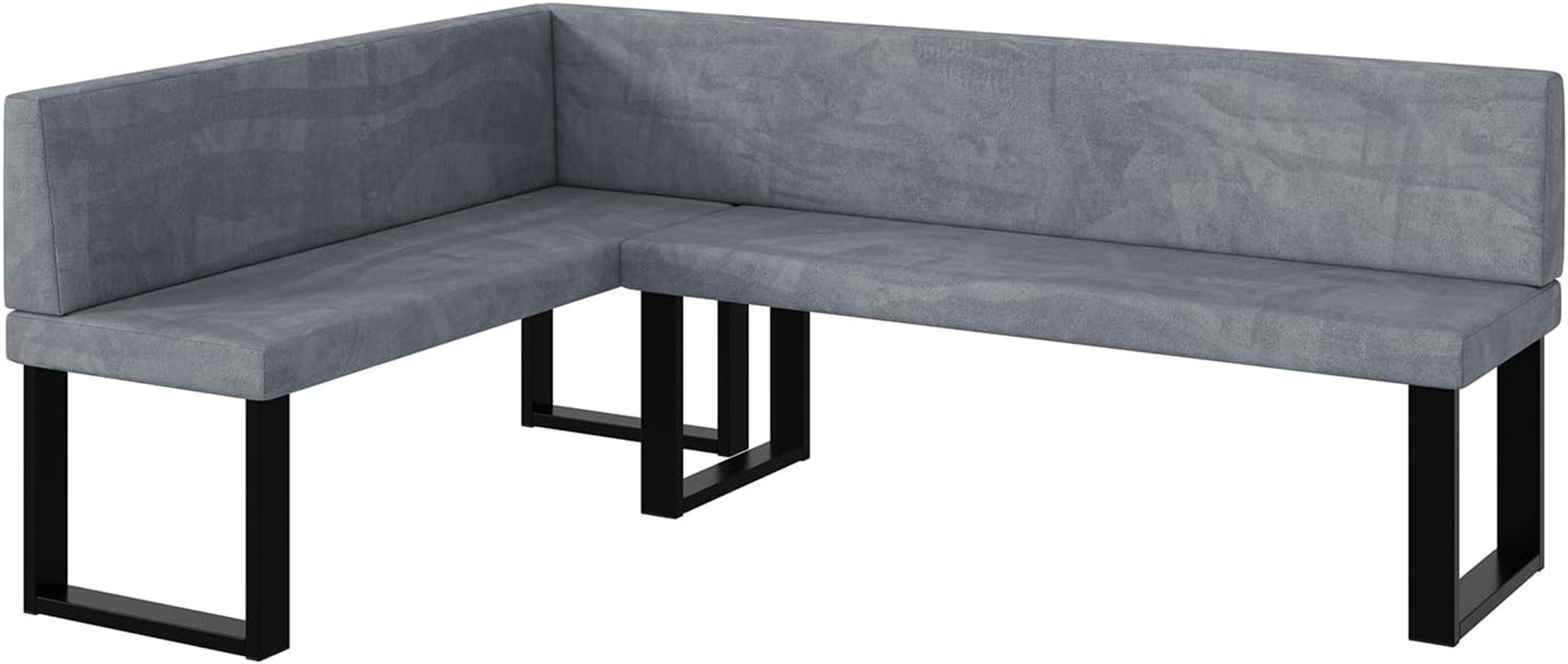 ECKBANK TONI_U - Grau, Textil (142/196cm) - Meblini
