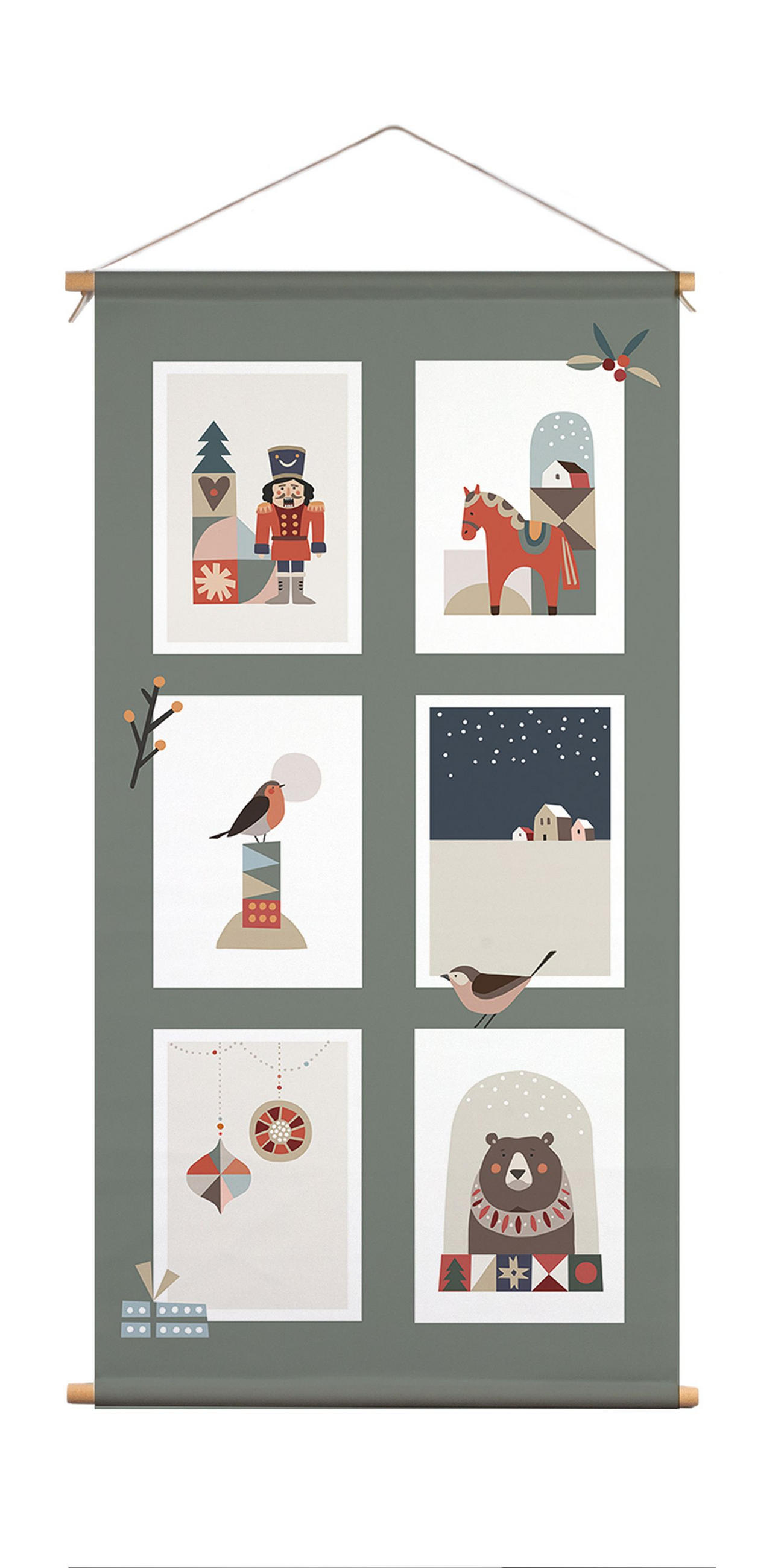 POSTER aus Stoff 60x120 cm Weihnachten - Braun, Textil (60/120/2cm) - artissimo