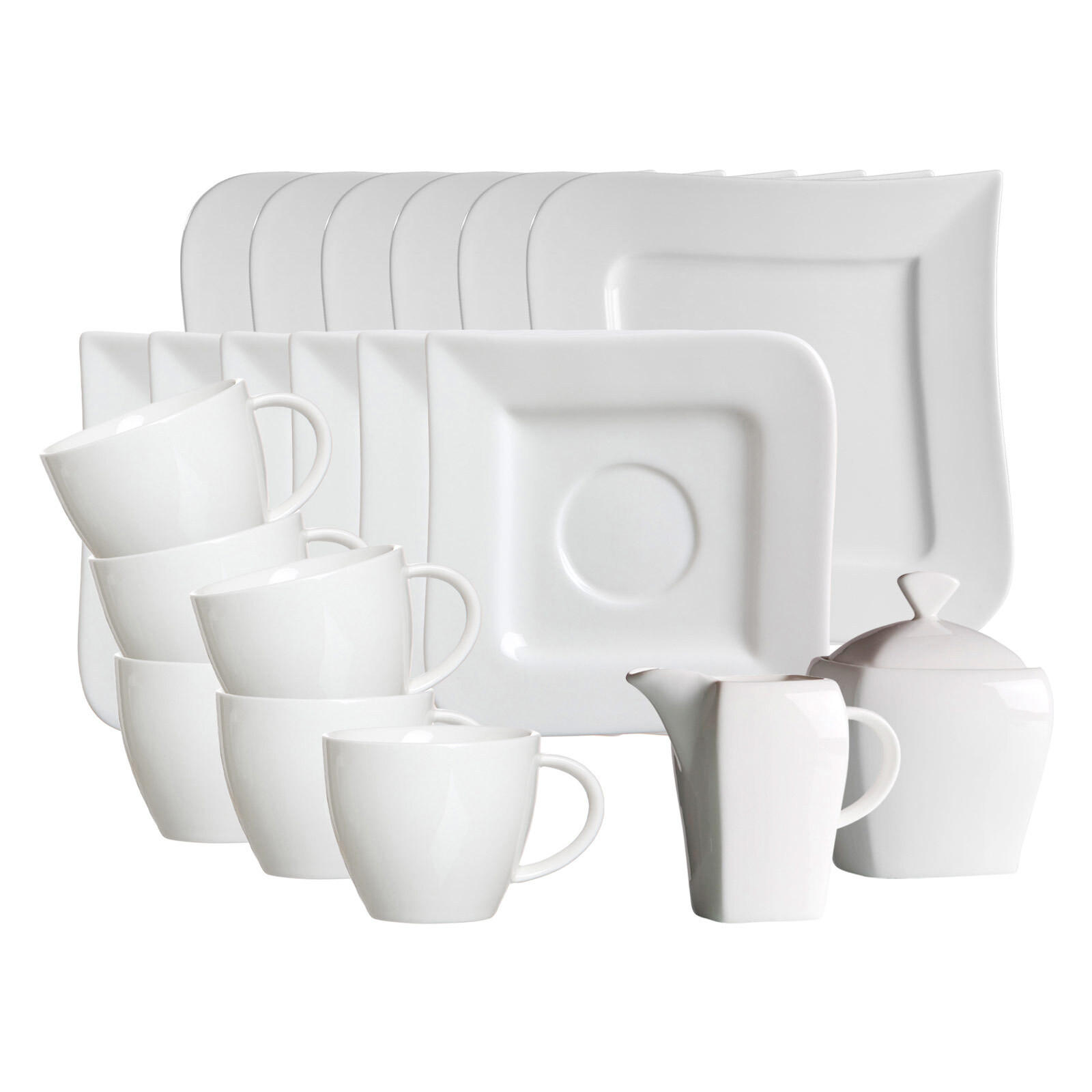 KAFFEESERVICE Melodie weiß 20er Set - Weiß, Keramik (1/1/1cm) - Ritzenhoff Breker