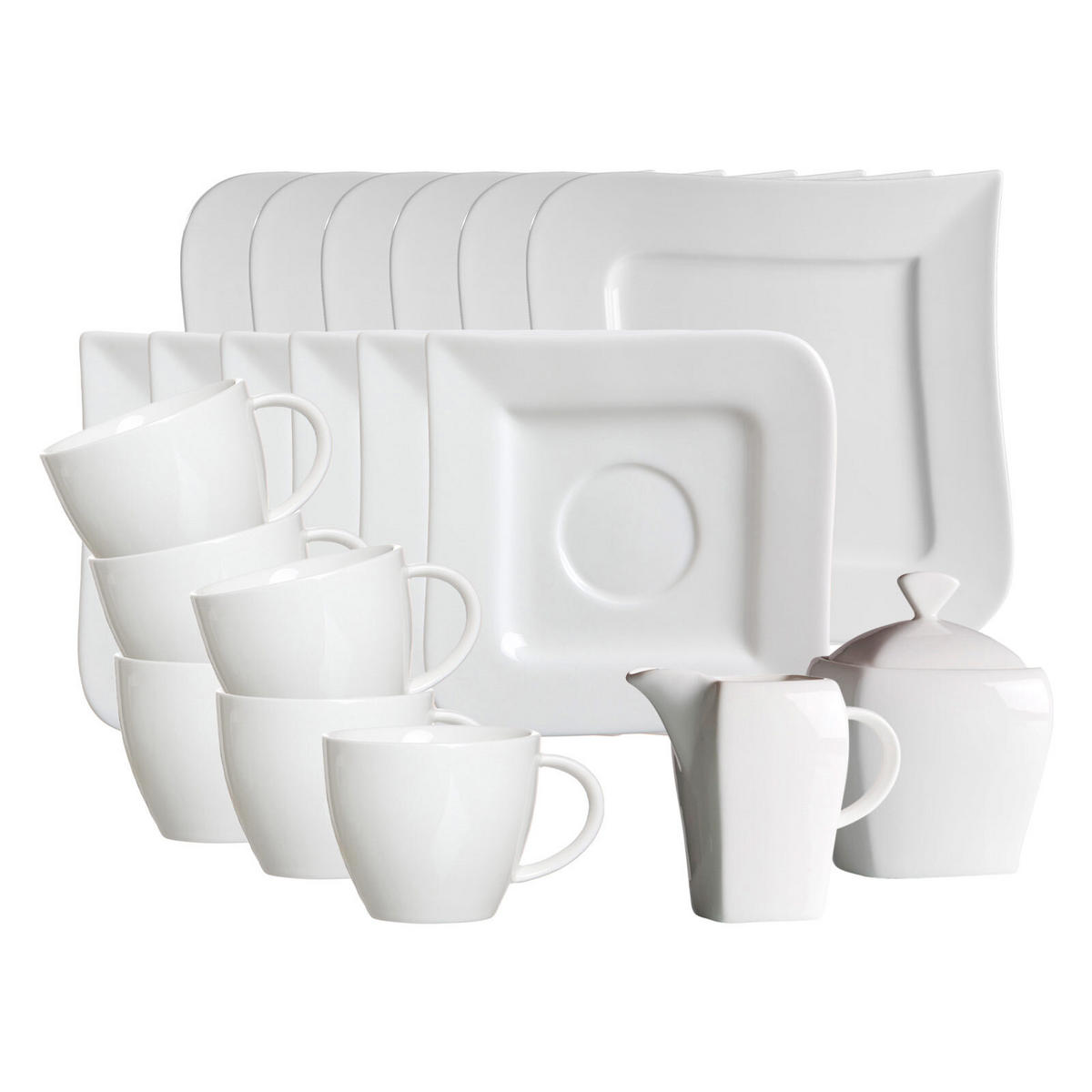 KAFFEESERVICE Melodie weiß 20er Set - Weiß, Keramik (1/1/1cm) - Ritzenhoff Breker