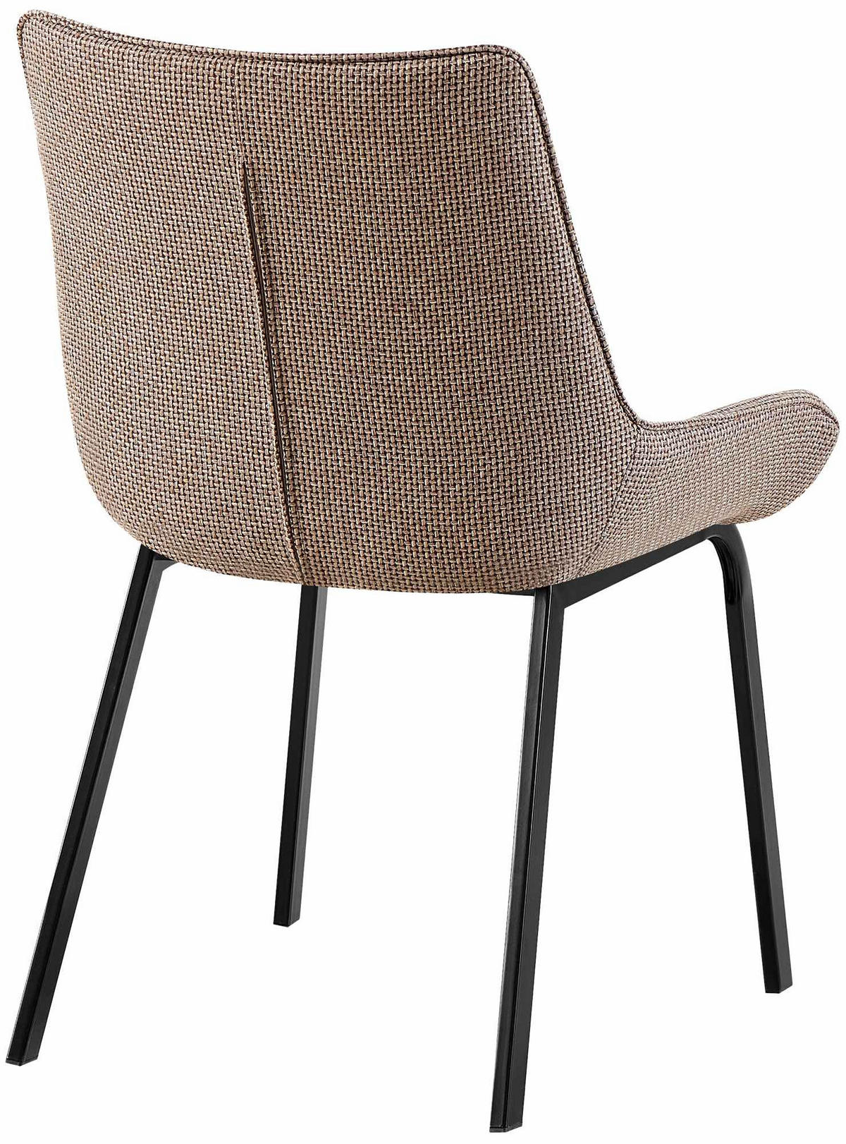 STUHL 2er Set Stoff Terrabraun - Dunkelbraun/Schwarz, Textil/Metall (58/84/57cm) - CLP