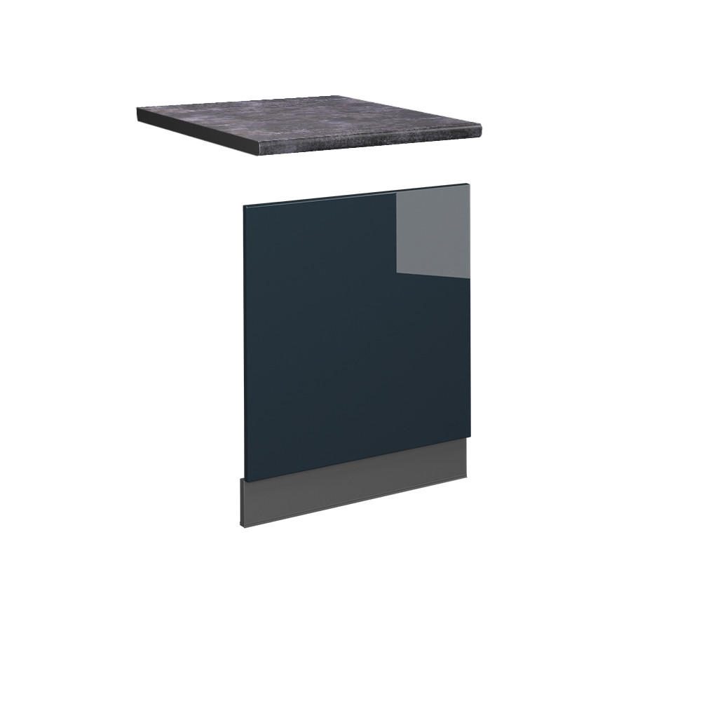 FRONTBLENDE Fame-Line Dunkelblau Hochglanz 60 cm, AP Anthrazit - Anthrazit/Dunkelblau, Holzwerkstoff (60/67.4/1.6cm) - Vicco
