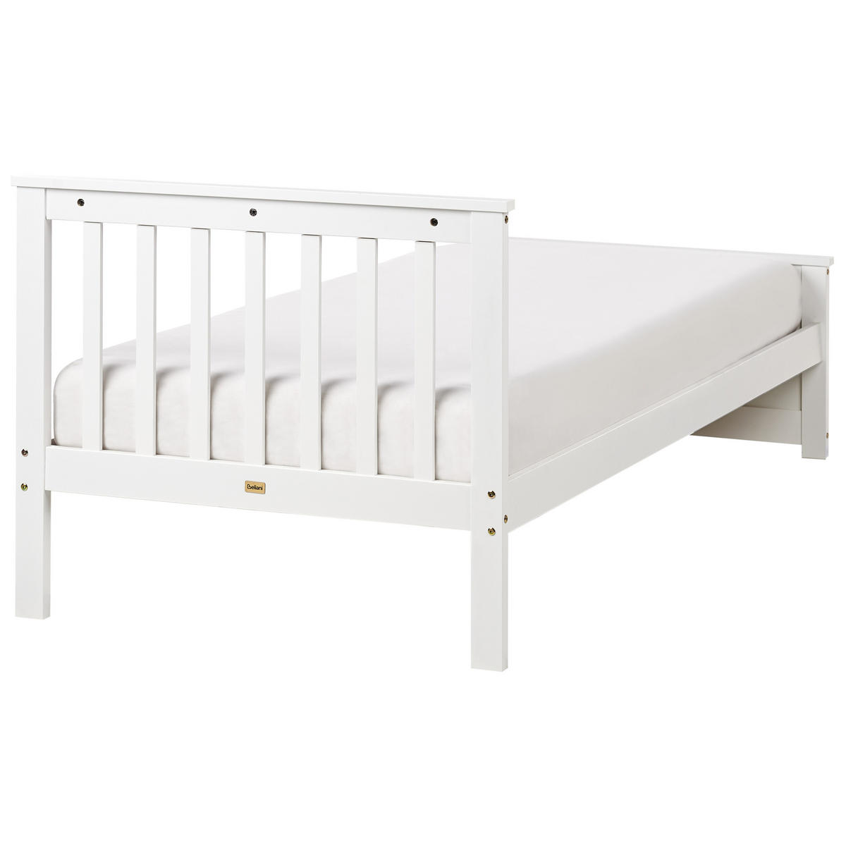 BETT mit Lattenrost 90x200 cm Weiß Olendon - Weiß, Holz (90/200cm) - Beliani