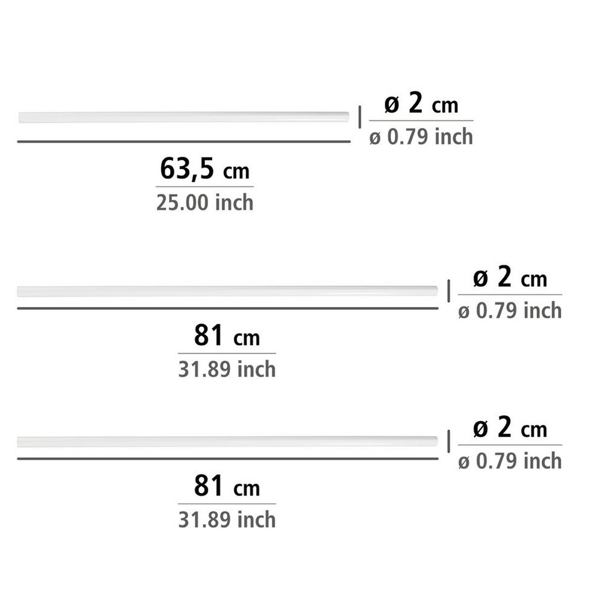 UNIVERSAL-WINKEL für Duschvorhang - Weiß, Metall (165cm) - Wenko