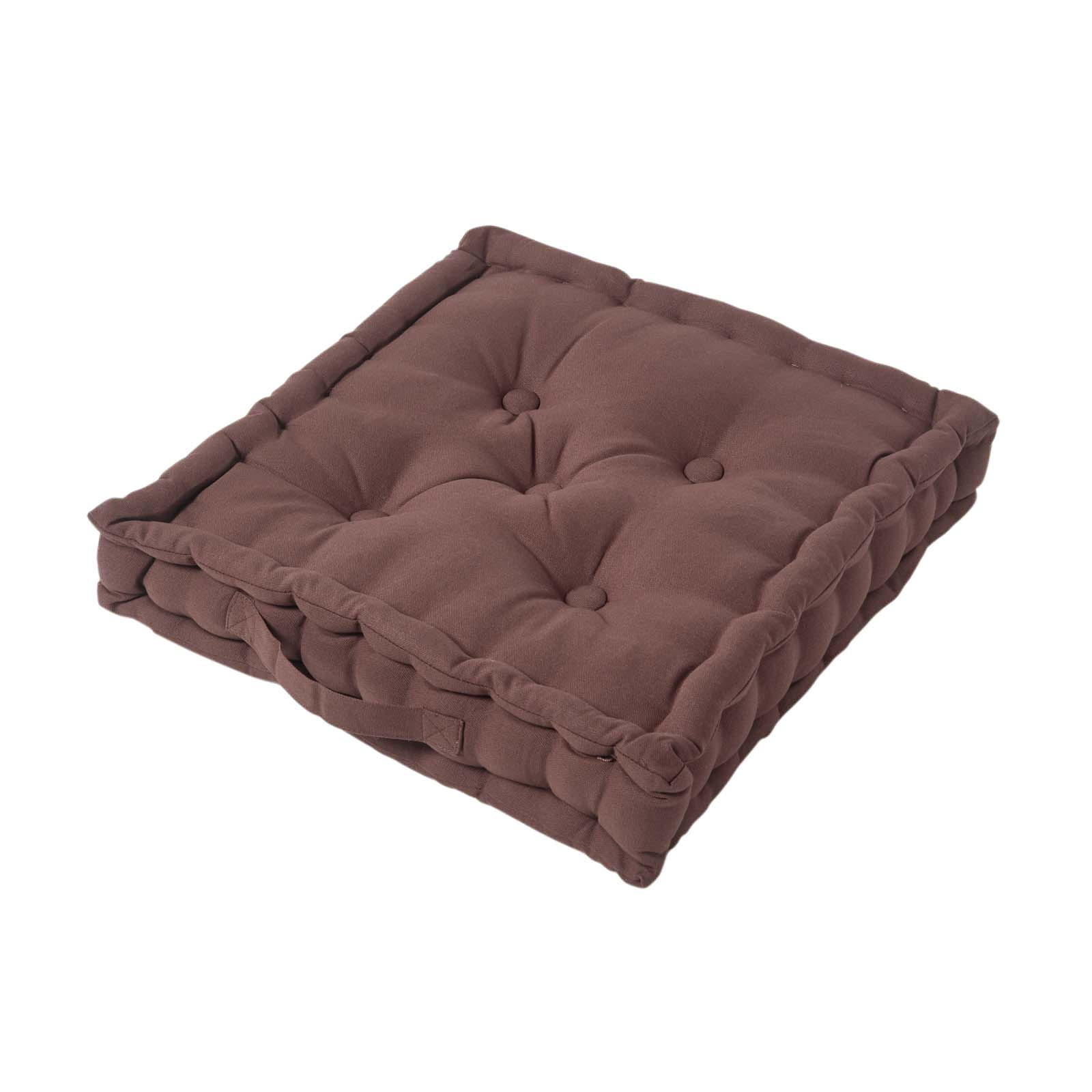 SITZKISSEN braun 50/50/10 cm – Bodenkissen unifarben - Braun, Textil (50/50/10cm) - Homescapes