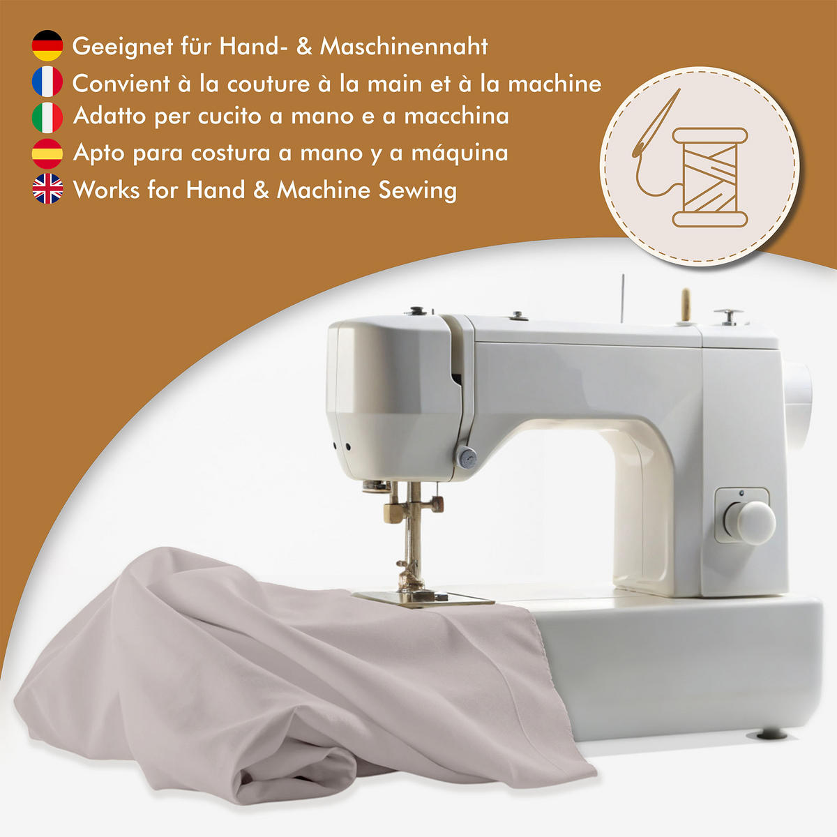BAUMWOLLSTOFF Hellgrau 160 cm breit, 145 g/m², uni hellgrau, weiche Leinwand für Deko, Kissen & DIY - Graubraun, Textil (160/100cm) - Dreamroots