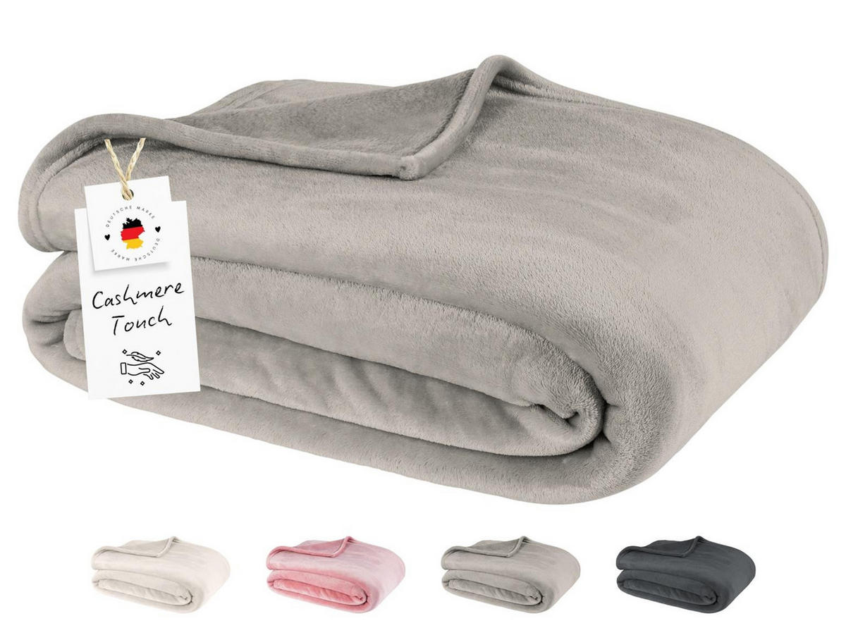KUSCHELDECKE Flauschig 150x250, Wohndecke Cashmere-Touch, Sofadecke Grau - Grau, Textil (150/200cm) - Carpe Sonno