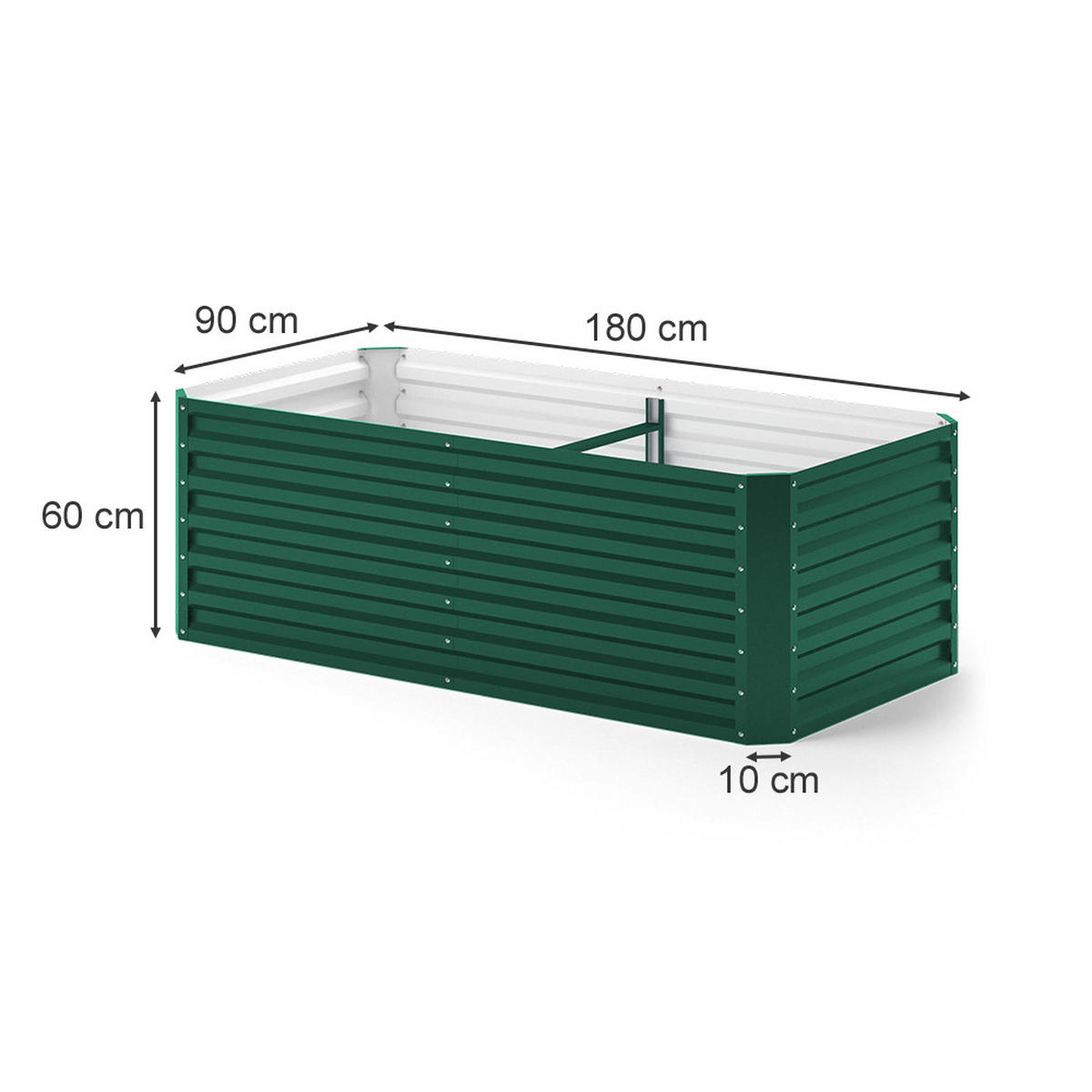 HOCHBEET Grün 180 x 90 cm - Grün, Metall (180/60/90cm) - OK-Living
