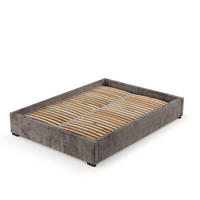 POLSTERBETT Maple Braun 140/200 cm im Chenille-Stoff - Schwarz/Naturfarben, Holz/Holzwerkstoff (140/200cm) - Maison de Reve