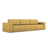 4-SITZER-SOFA Strukturstoff Stoff Gelb - Currygelb/Gelb, Kunststoff/Textil (314/80/103cm) - Makamii