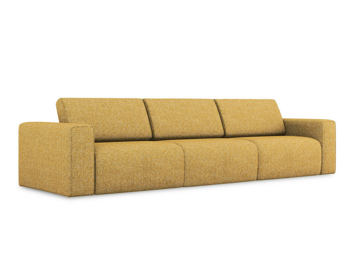 4-SITZER-SOFA Strukturstoff Stoff Gelb - Currygelb/Gelb, Kunststoff/Textil (314/80/103cm) - Makamii