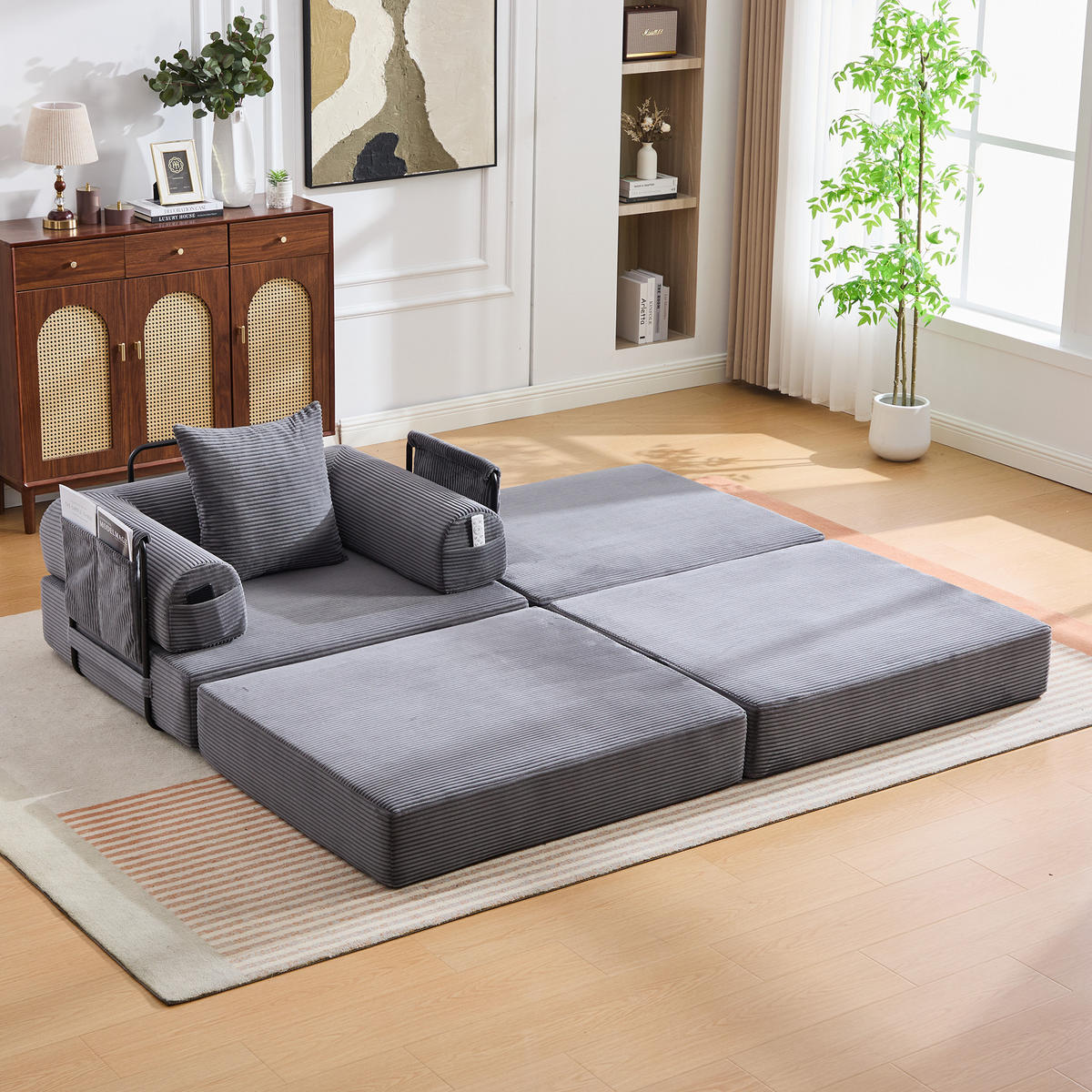 SCHLAFSOFA DE-33789 frei kombinierbar Dunkelgrau - Dunkelgrau, Metall (112/67/190cm) - ComfortXL