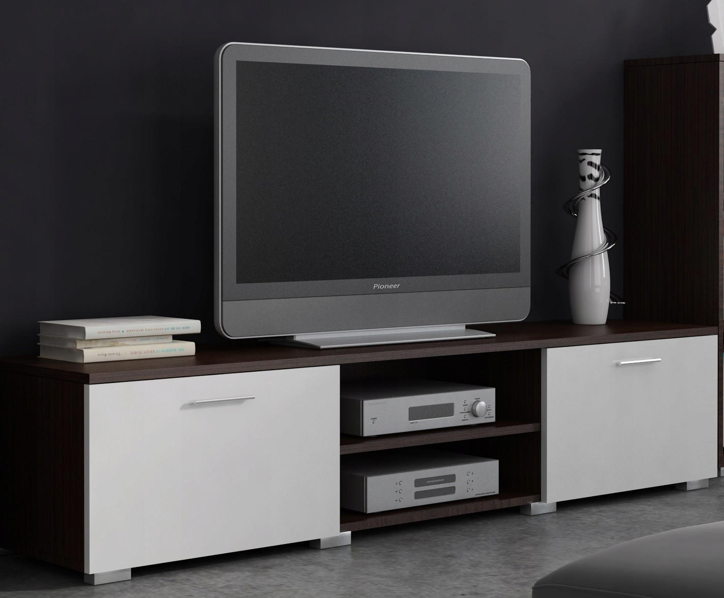 FERNSEHKOMMODE ROMA Wenge-Weiß 150/40/35 cm - Multicolor, Holzwerkstoff (150/35/40cm) - Matkam Möbel