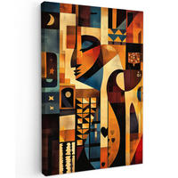 LEINWANDBILD Figuren - Abstrakt - Symbole 80x120 cm - Terracotta, Textil (80/120cm) - MuchoWow